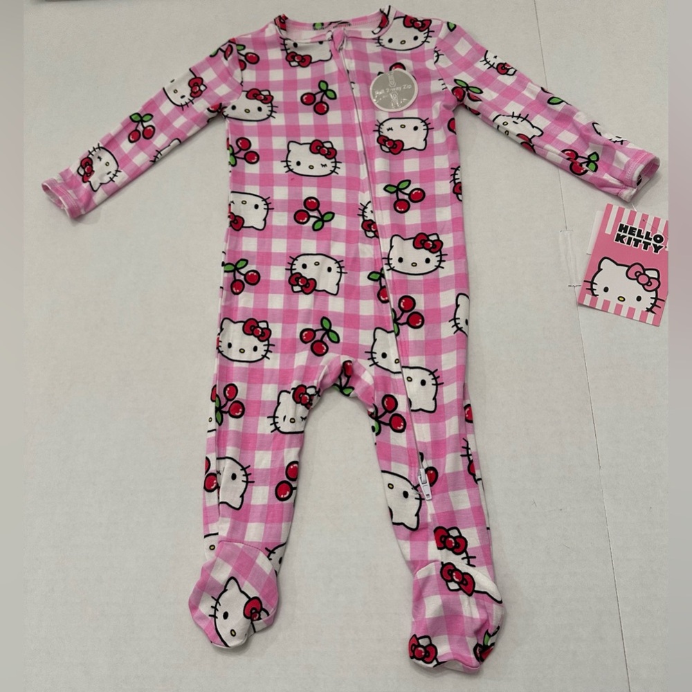 Hello Kitty Baby Girl Viscose Two-Way Zip Footed One Piece Sleep N Play Newborn